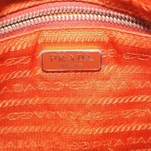 PRADA Shoulder Bag Nylon Leather Orange - Picture 9 of 15